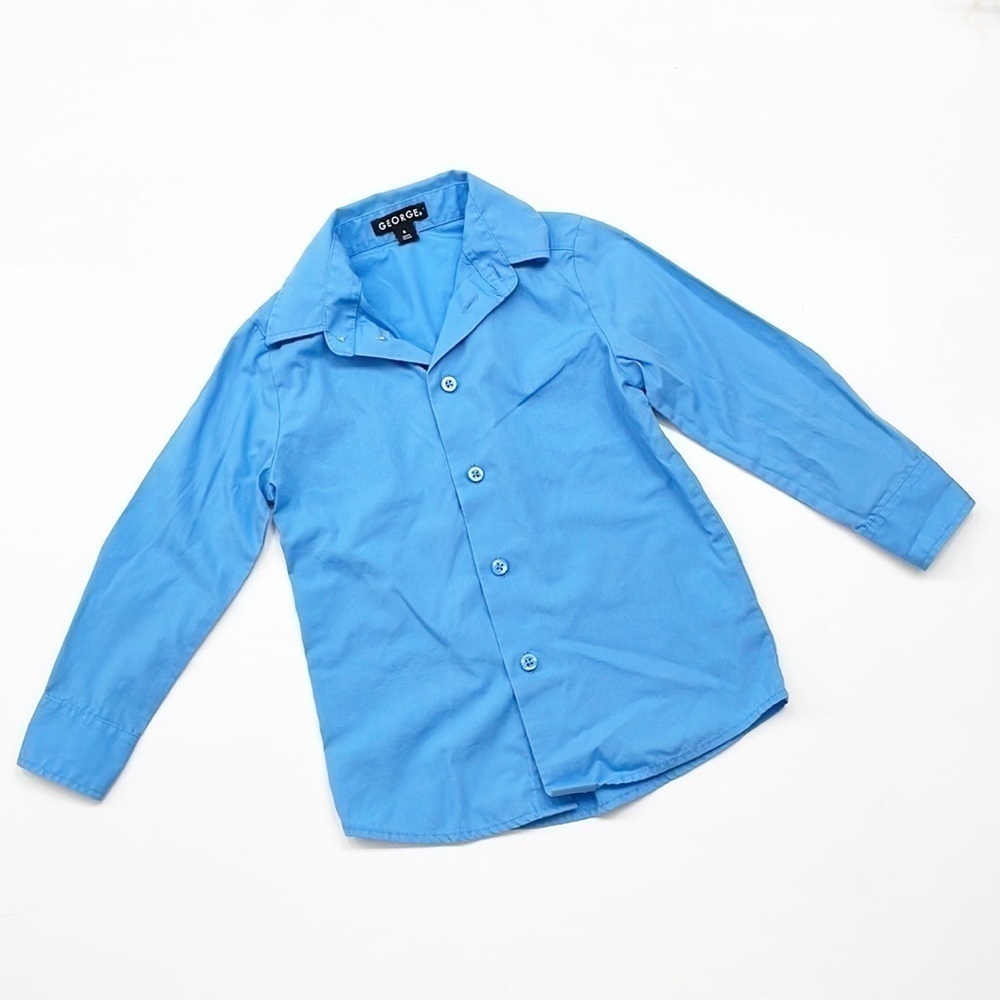 George little boys blue long sleeve button down shirt